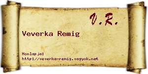 Veverka Remig névjegykártya